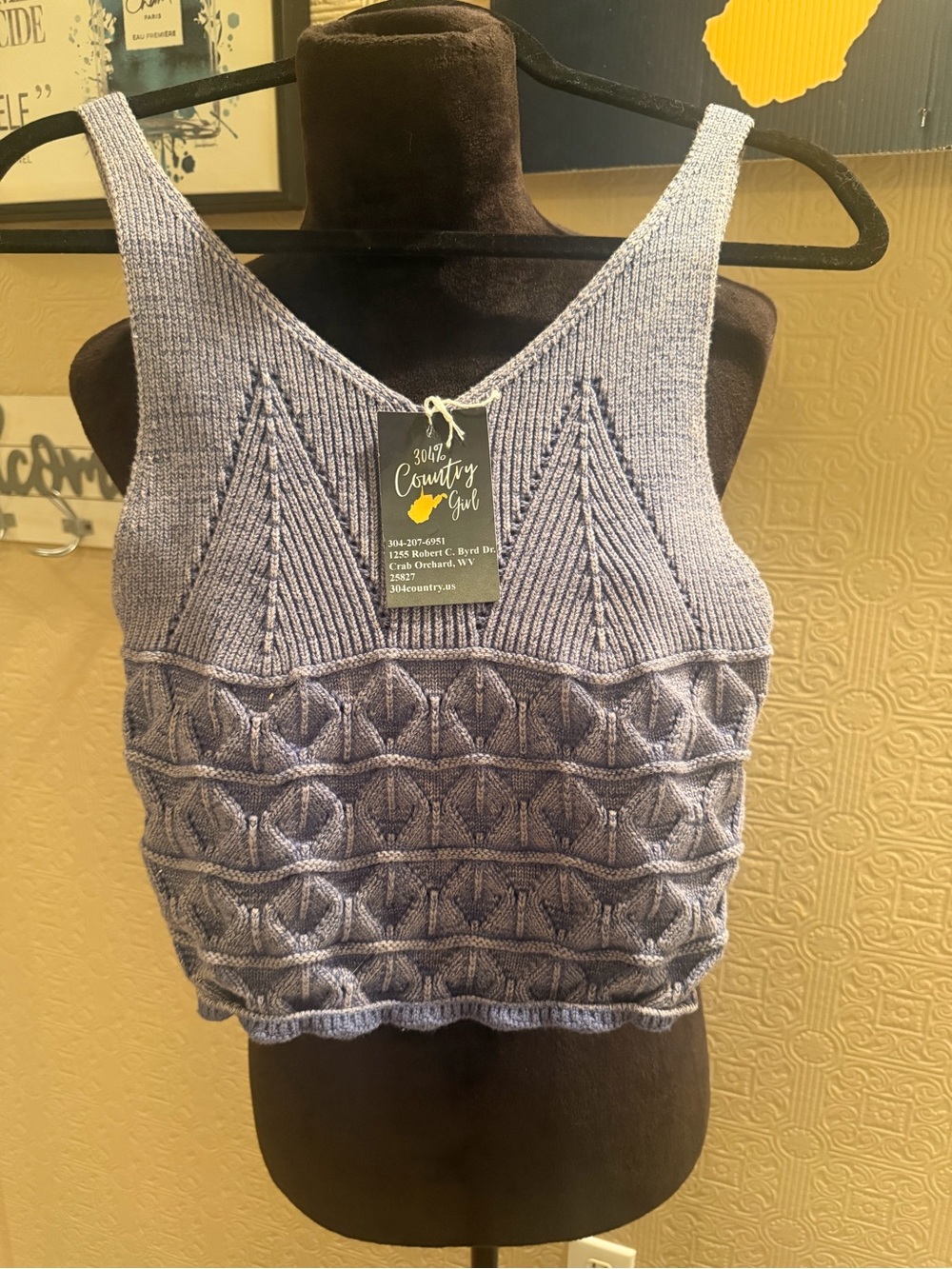 Lavender Knit Crop Tank Top